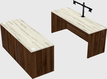 Parallel desk with credenza