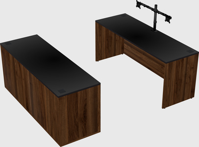 Parallel desk with credenza