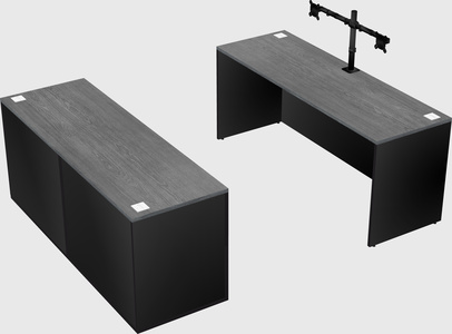 Parallel desk with credenza
