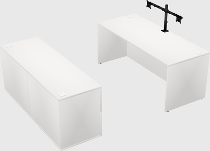 Parallel desk with credenza
