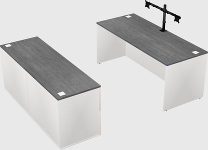 Parallel desk with credenza