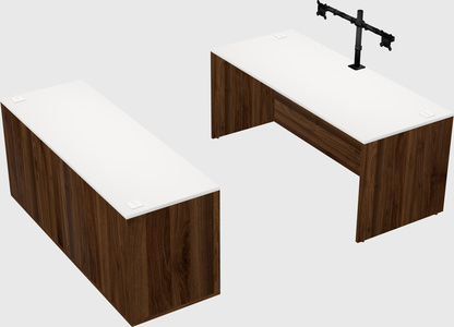 Parallel desk with credenza