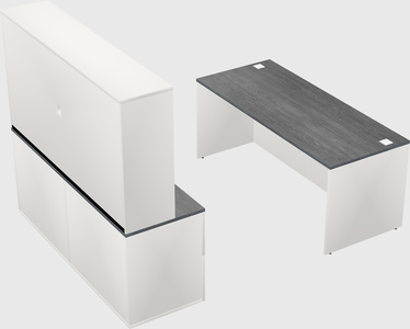 Bureau parallèle avec crédence