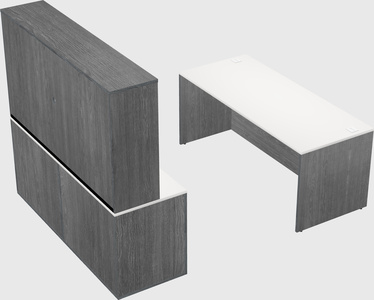 Parallel desk with credenza