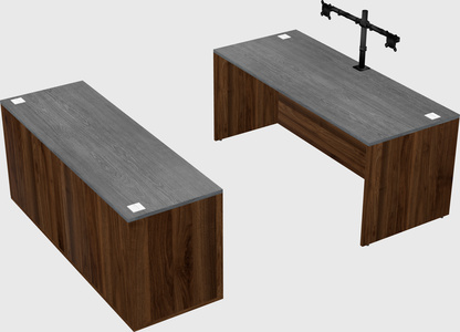 Parallel desk with credenza