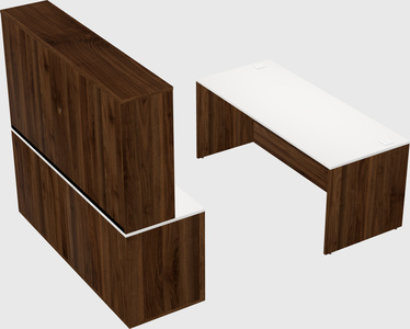 Parallel desk with credenza