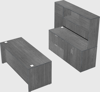 Parallel desk with credenza