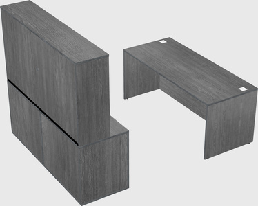 Parallel desk with credenza