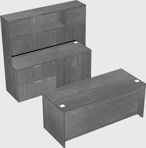 Parallel desk with credenza