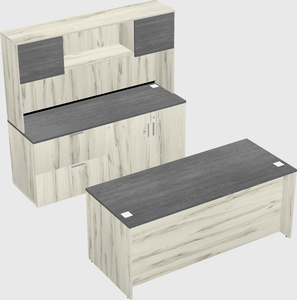 Parallel desk with credenza