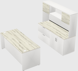 Bureau parallèle avec crédence