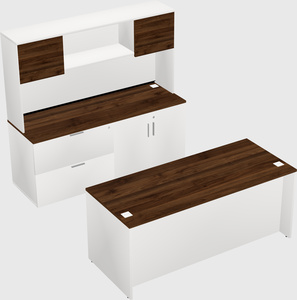 Parallel desk with credenza