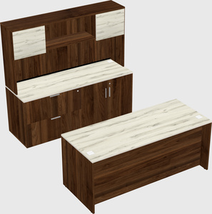 Bureau parallèle avec crédence