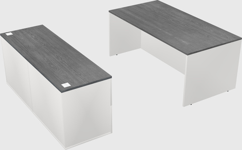 Parallel desk with credenza