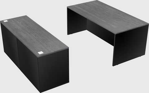 Parallel desk with credenza