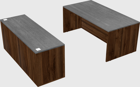 Parallel desk with credenza