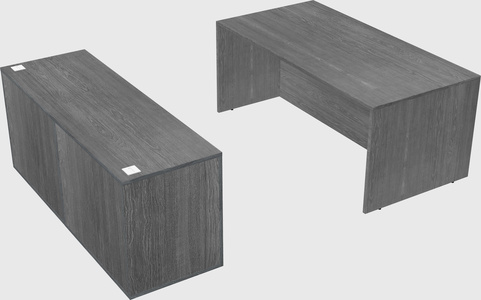 Bureau parallèle avec crédence