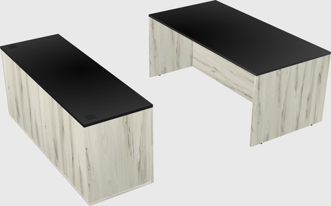 Bureau parallèle avec crédence