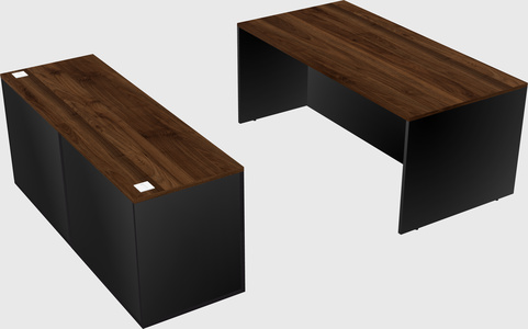 Parallel desk with credenza