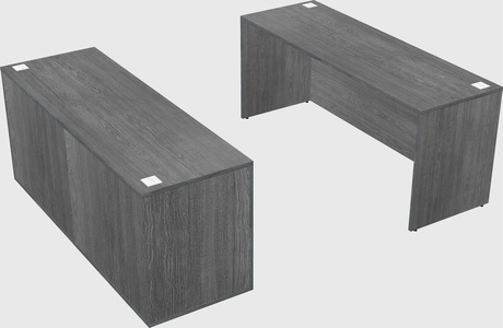 Parallel desk with credenza