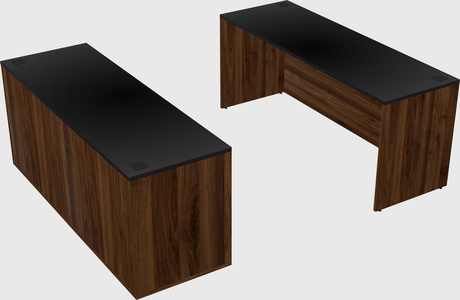 Bureau parallèle avec crédence