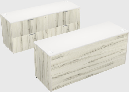Parallel desk with credenza