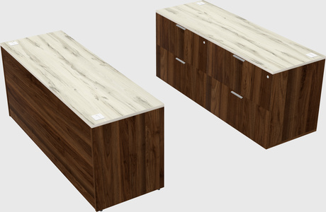 Parallel desk with credenza