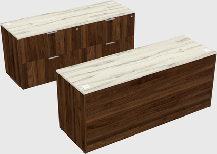 Parallel desk with credenza