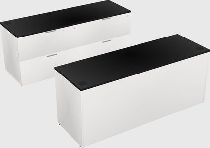 Parallel desk with credenza