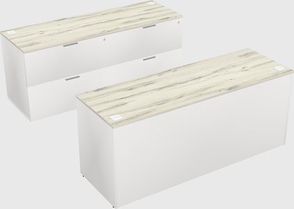 Parallel desk with credenza