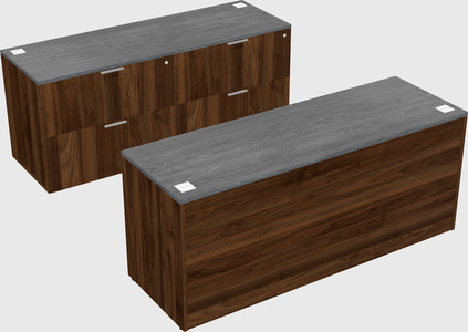Bureau parallèle avec crédence