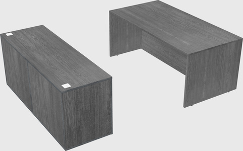 Bureau parallèle avec crédence