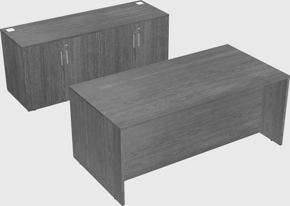 Bureau parallèle avec crédence