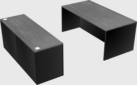 Parallel desk with credenza