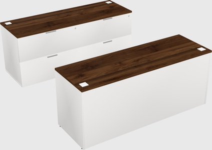 Bureau parallèle avec crédence