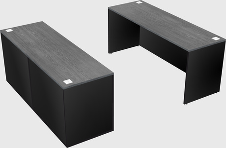 Bureau parallèle avec crédence