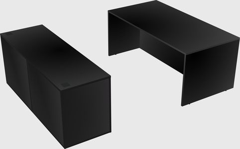 Parallel desk with credenza