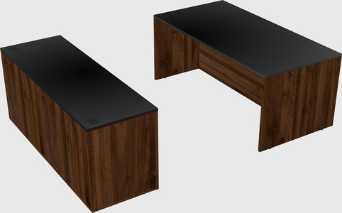Parallel desk with credenza
