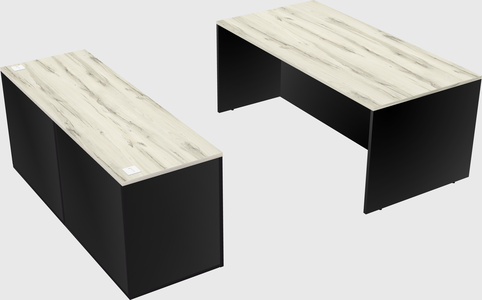 Parallel desk with credenza