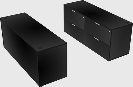 Parallel desk with credenza