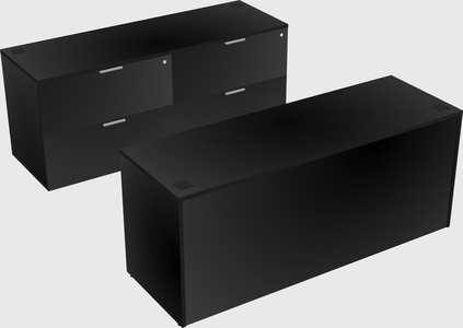 Parallel desk with credenza
