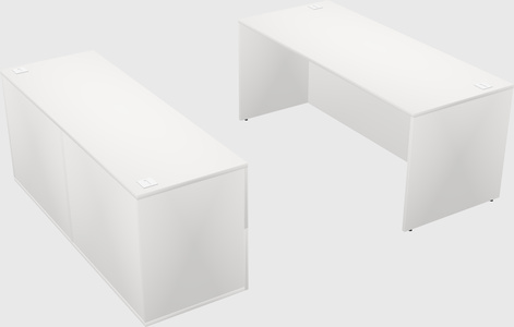 Bureau parallèle avec crédence