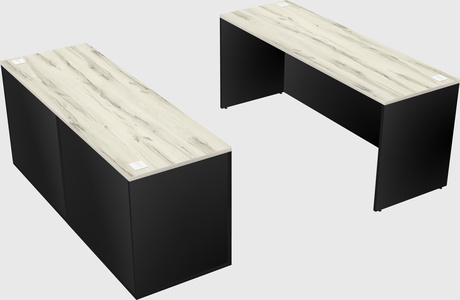 Parallel desk with credenza