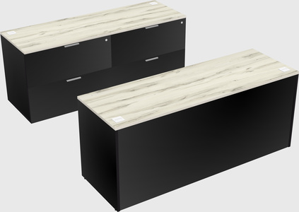 Parallel desk with credenza