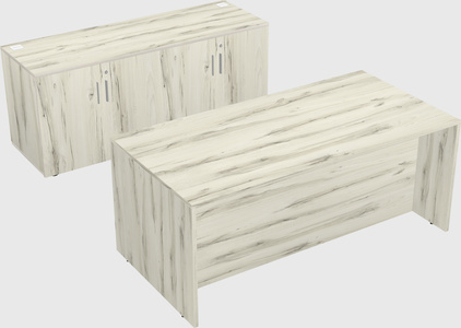 Parallel desk with credenza