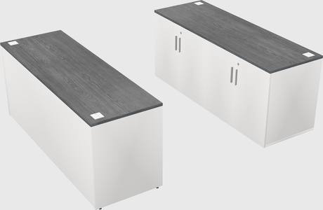 Bureau parallèle avec crédence