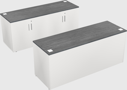 Bureau parallèle avec crédence