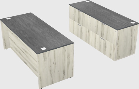 Parallel desk with credenza