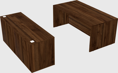Parallel desk with credenza