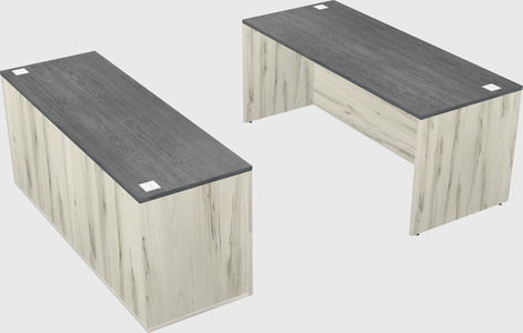 Parallel desk with credenza